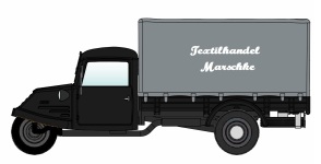 NPE Modellbau NA88188 - H0 Goliath GD 750 Pritsche/Plane Textilhandel Marschke